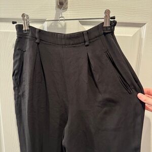 Giorgio Armani Elegant Silk Black Dress Pants